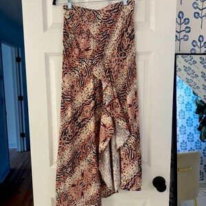 All Saints Animal Print Maxi Skirt